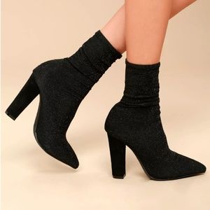 NWOT Lulu's Shimmery Midi Sock Booties